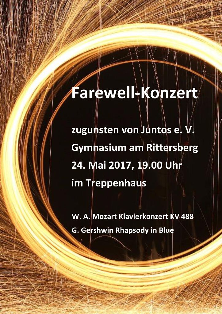 Farewell- und Benefizkonzert am 24. Mai 2017